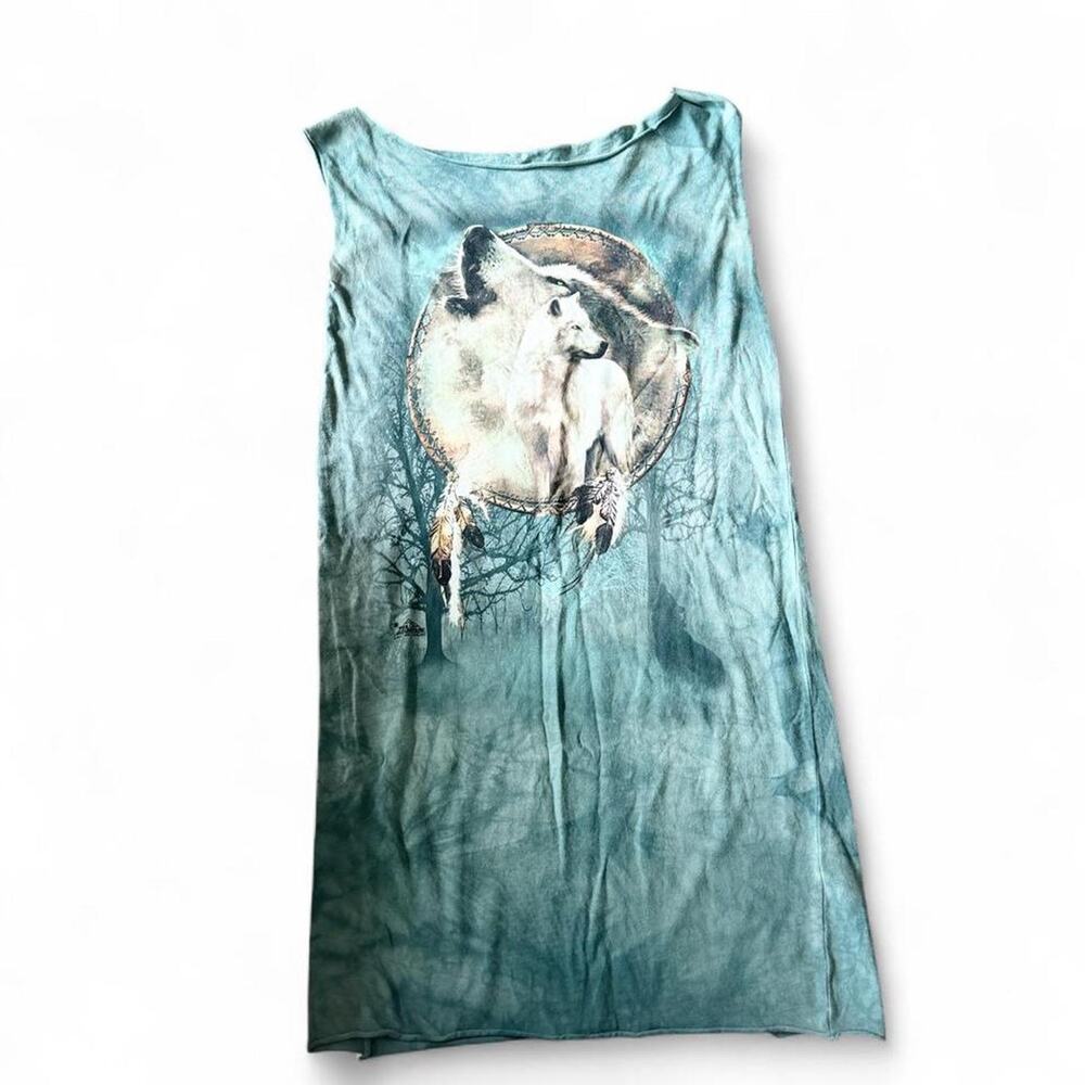 Vintage Y2K American Apparel Wolf Graphic Sleeveless Tee Size S Made In USA Sz S